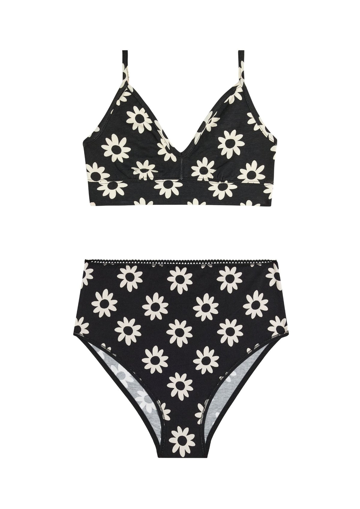 1 BRASSIÈRE + 1 CULOTTE TAILLE HAUTE - Dahlia Noir