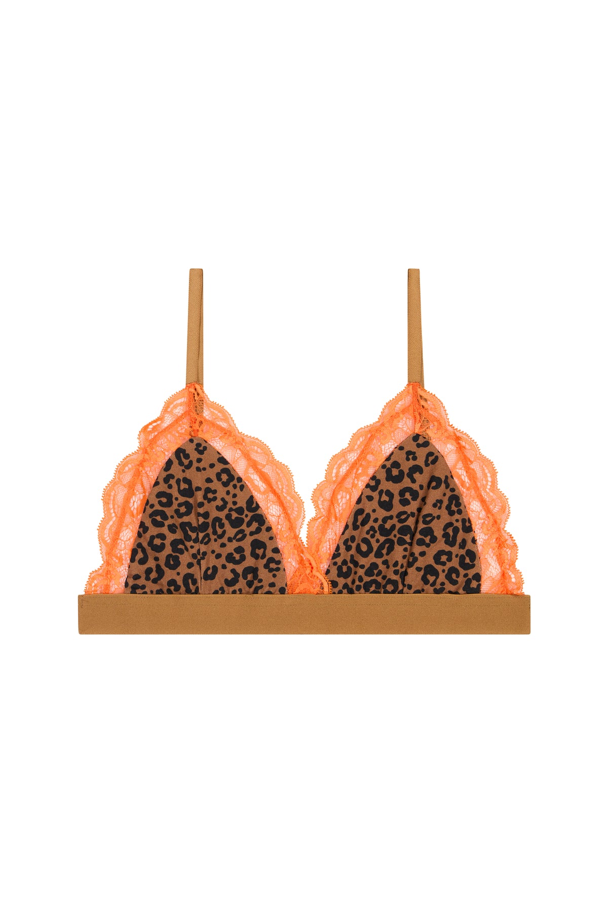 Brassière Bi-matière - Léopard Orange