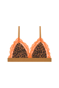 Brassière Bi-matière - Léopard Orange