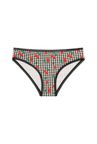 Culotte Coton BIO - Vichy Cerises Noir