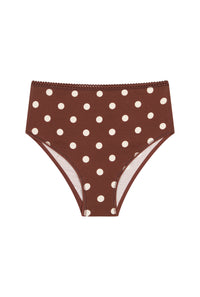 Culotte Taille Haute Coton BIO - Pois Marron