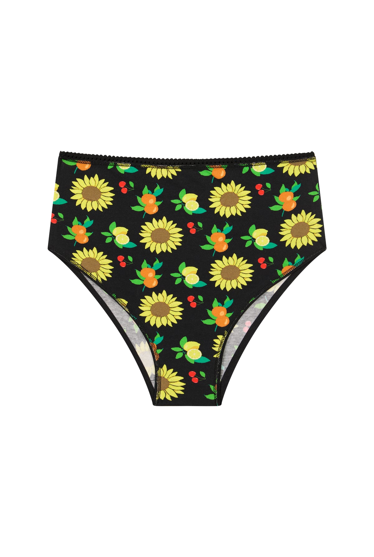 Culotte Taille Haute Coton BIO - Mix Provençal Noir