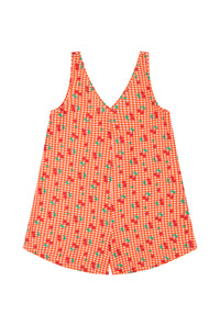 Combishort Viscose - Vichy Cerises Rouge