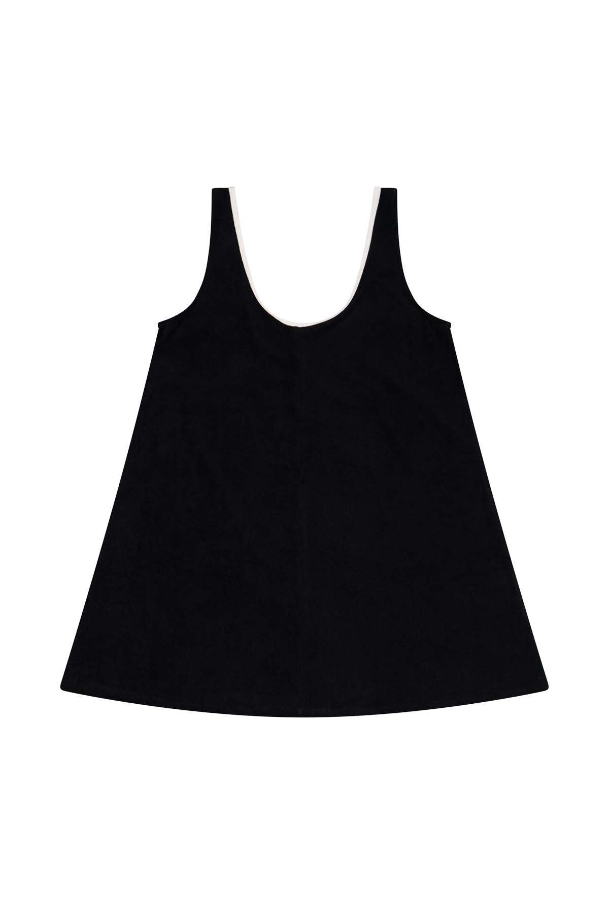 Robe Courte Éponge Coton BIO - Noir