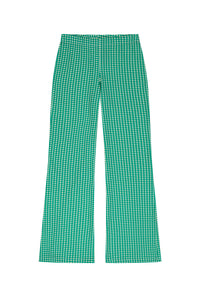 Pantalon Coton BIO Évasé - Vichy Vert