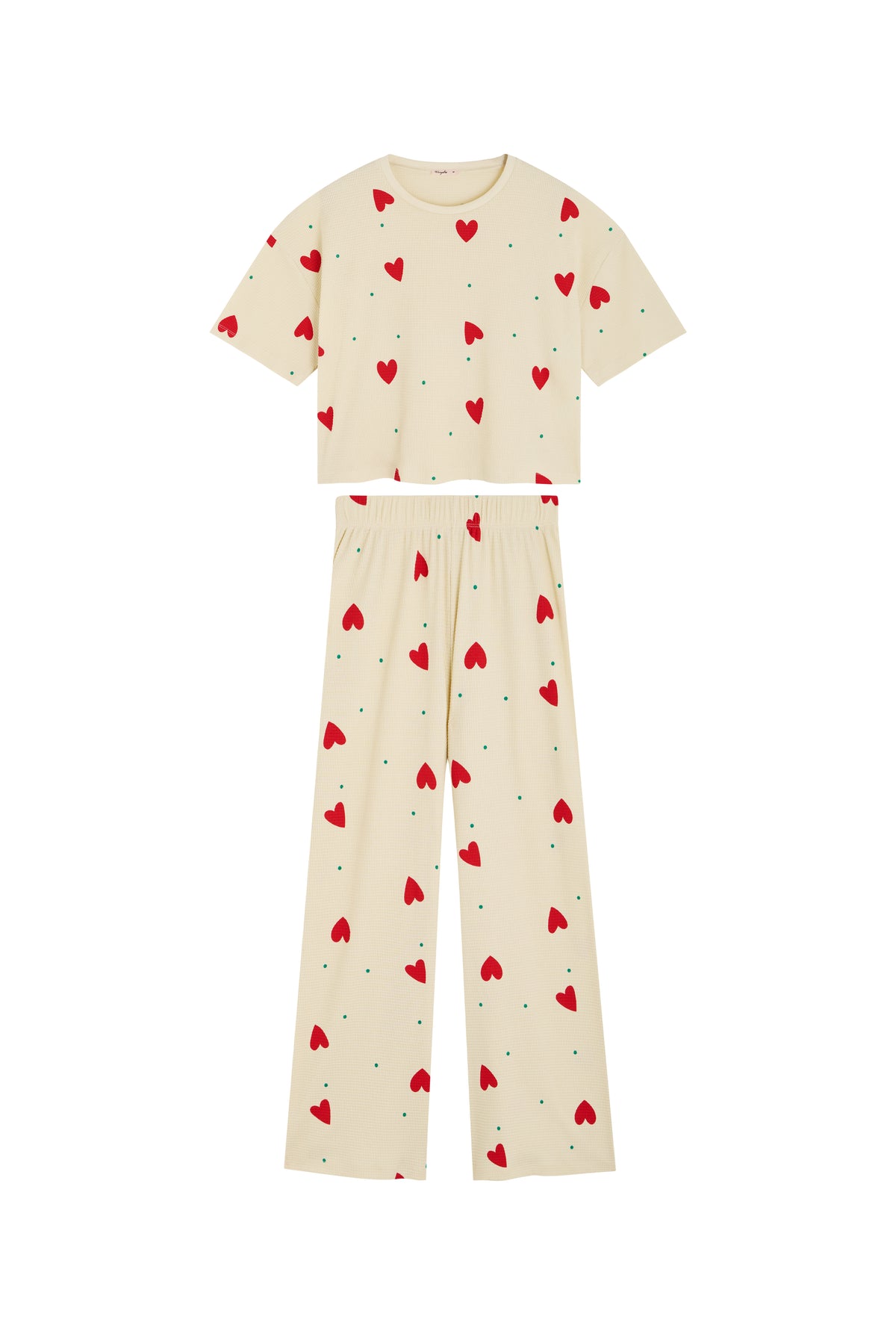 Pyjama Long Gaufré Coton BIO - Petit Coeur