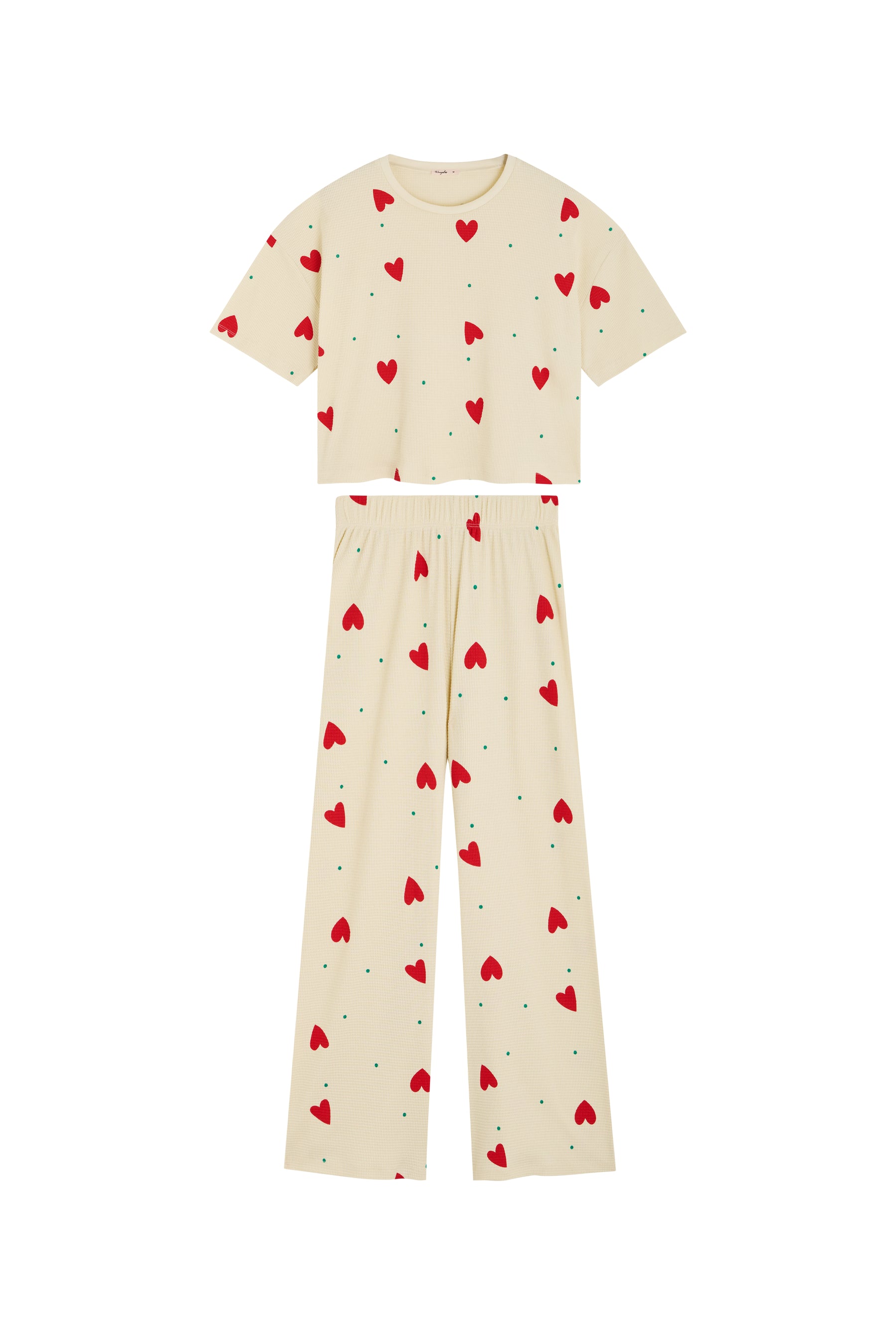Pyjama Long Gaufré Coton BIO - Petit Coeur