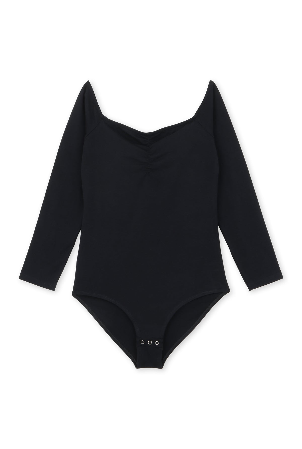 Off-the-Shoulder Bodysuit in Organic Cotton - Pirate Black