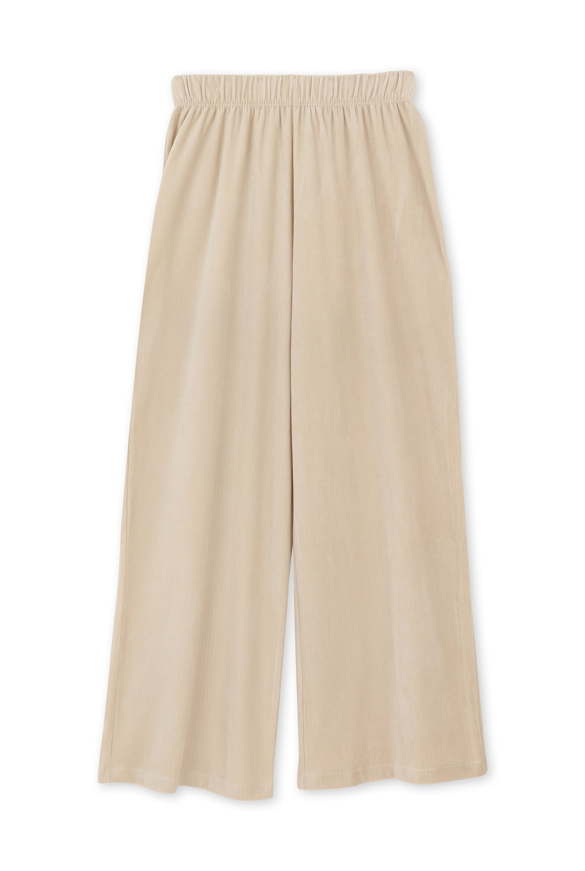 Fluid Velvet Trousers in Organic Cotton - Sand