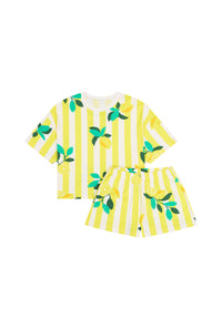 Pyjama Coton BIO - Citrons Rayures Jaunes