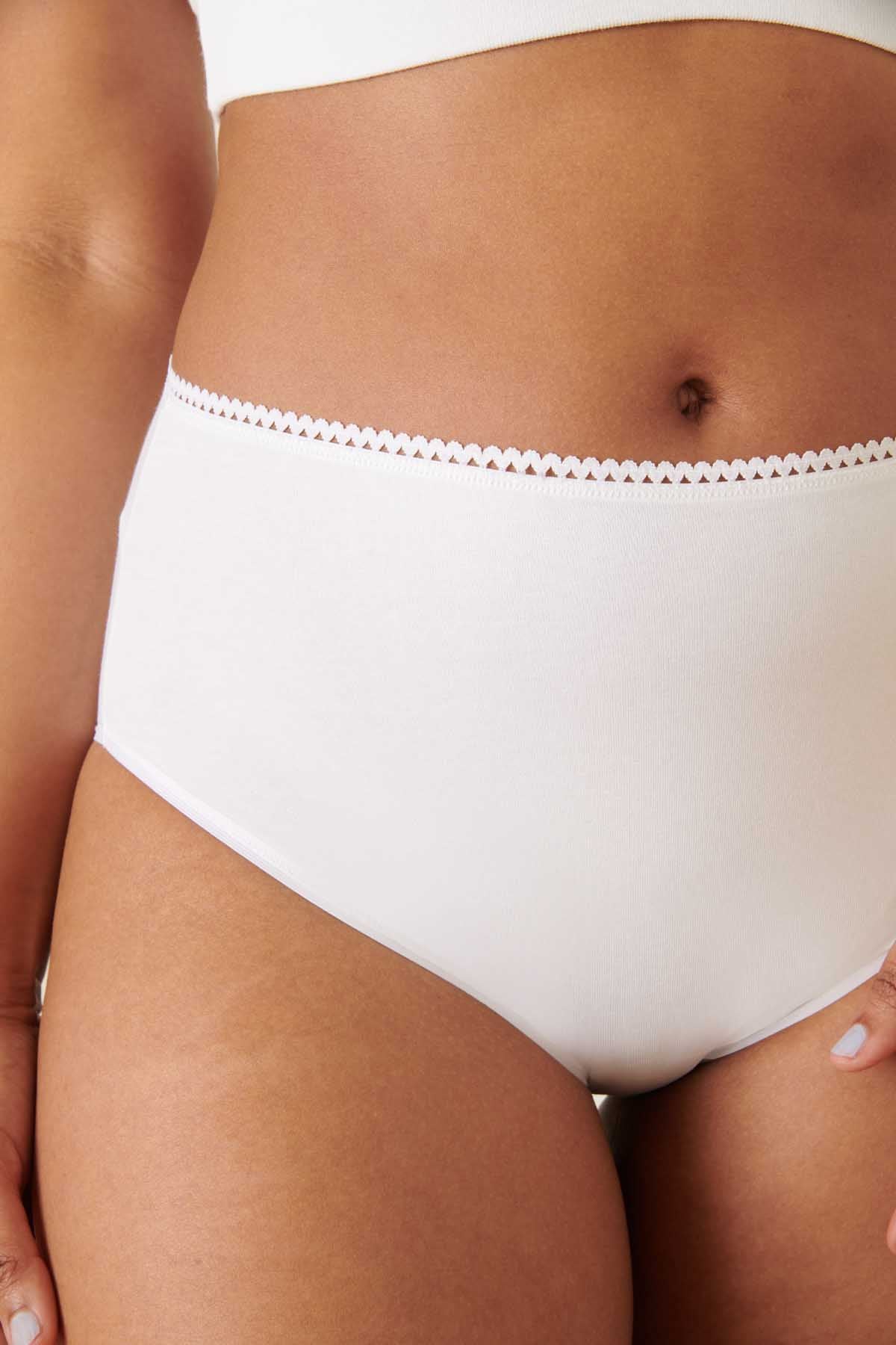 Culotte Taille Haute Coton BIO Blanc