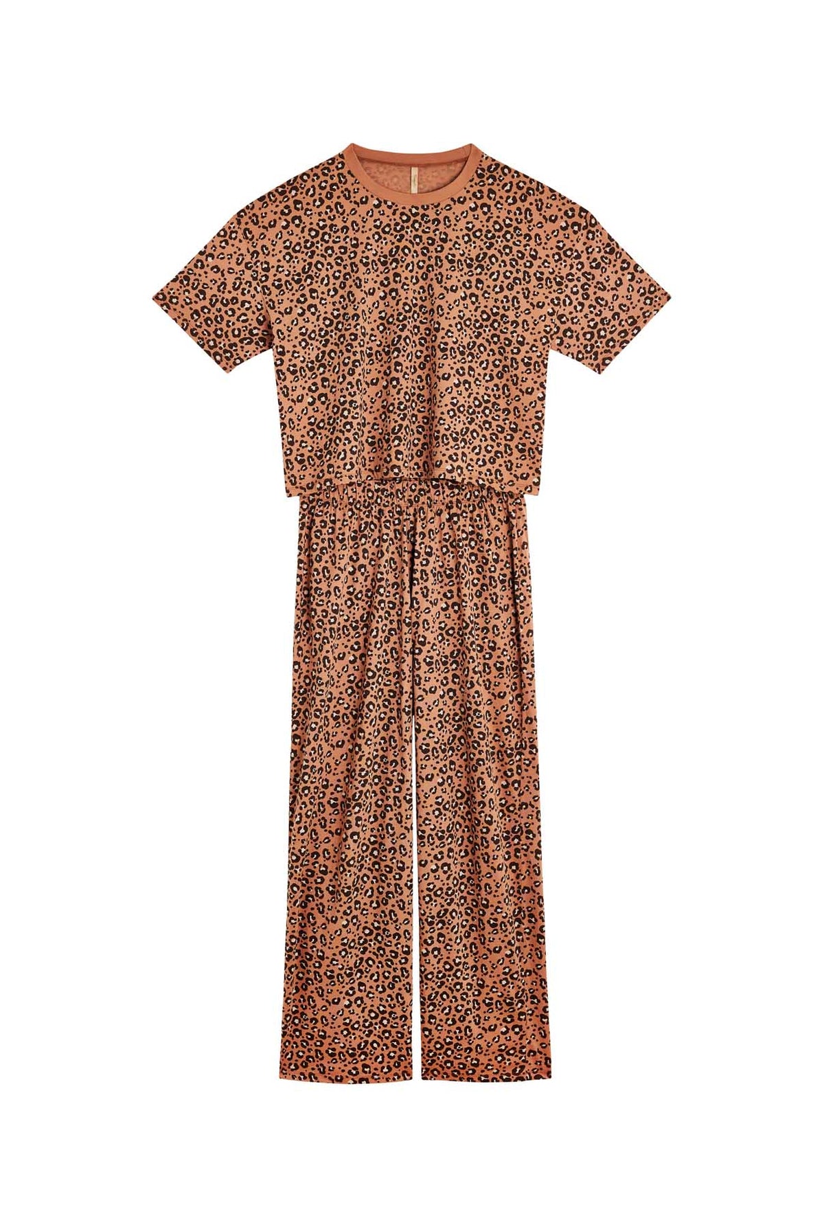 Pyjama long Coton BIO - Léopard Mocha