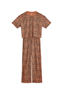 Pyjama long Coton BIO - Léopard Mocha