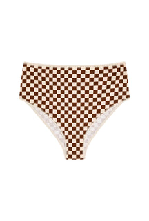 Culotte Taille Haute Coton BIO - Damier Marron