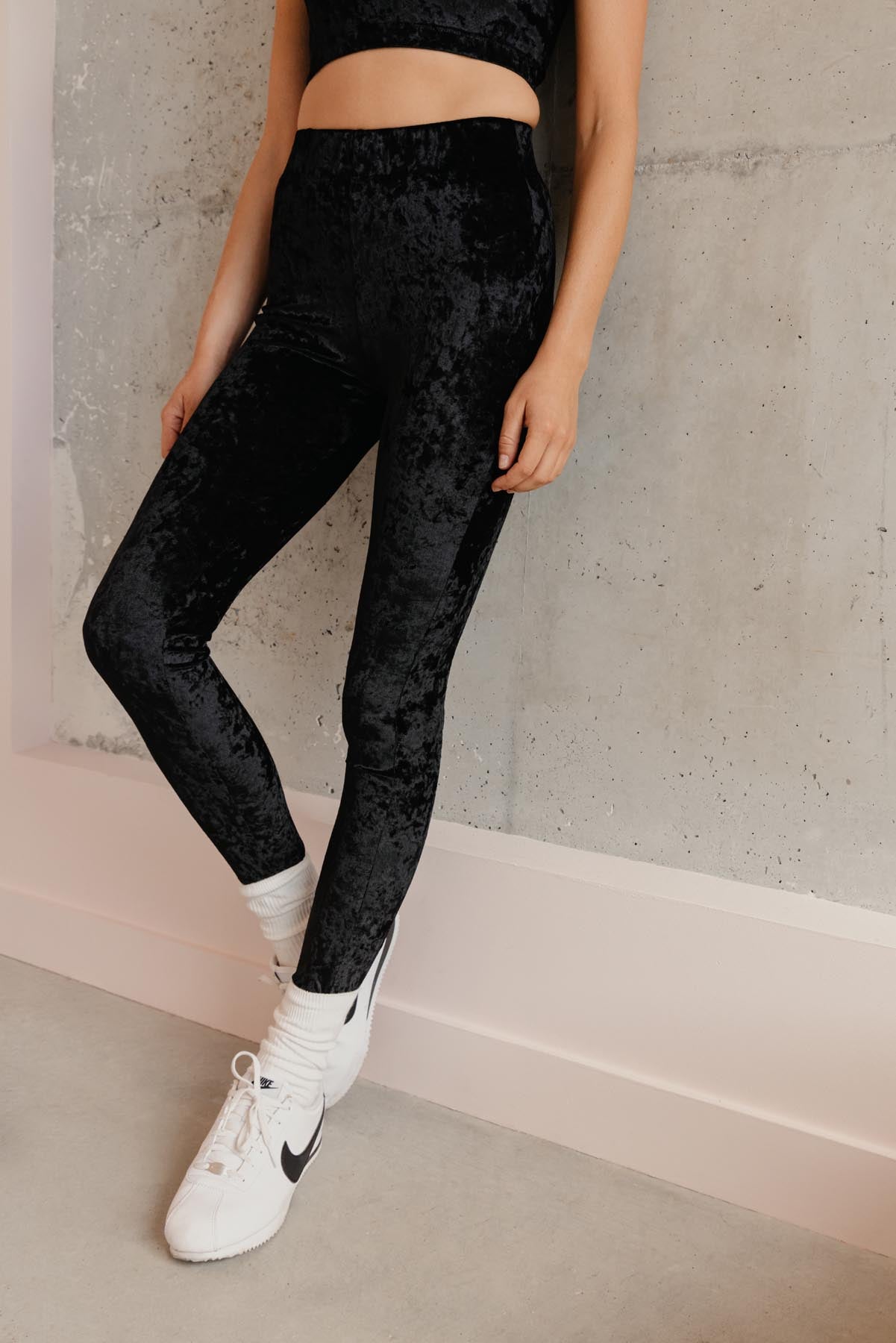 black velvet leggings velour