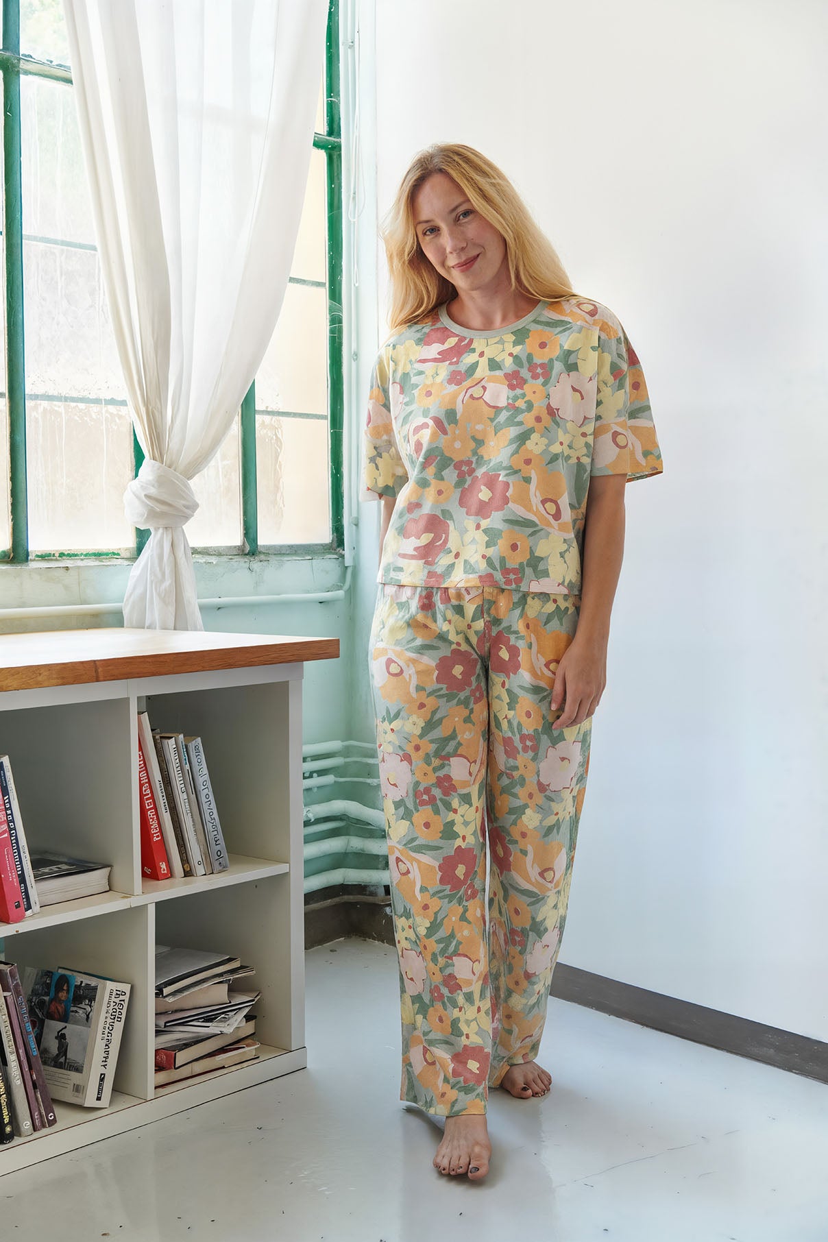 Pyjama Long Coton BIO - Allamanda Vert