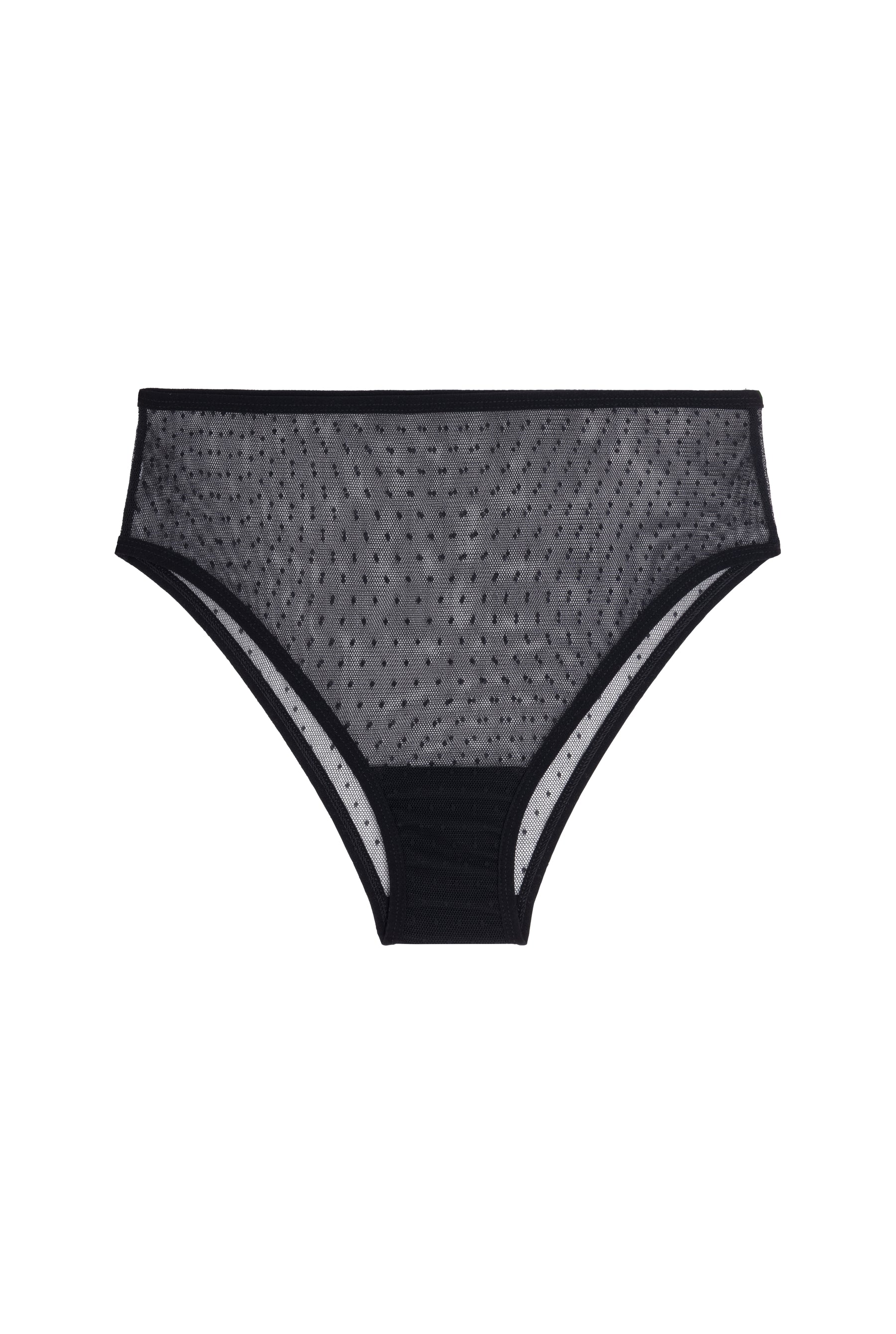 Culotte Taille Haute Tulle - Pois Noir