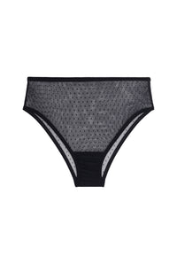 Culotte Taille Haute Tulle - Pois Noir