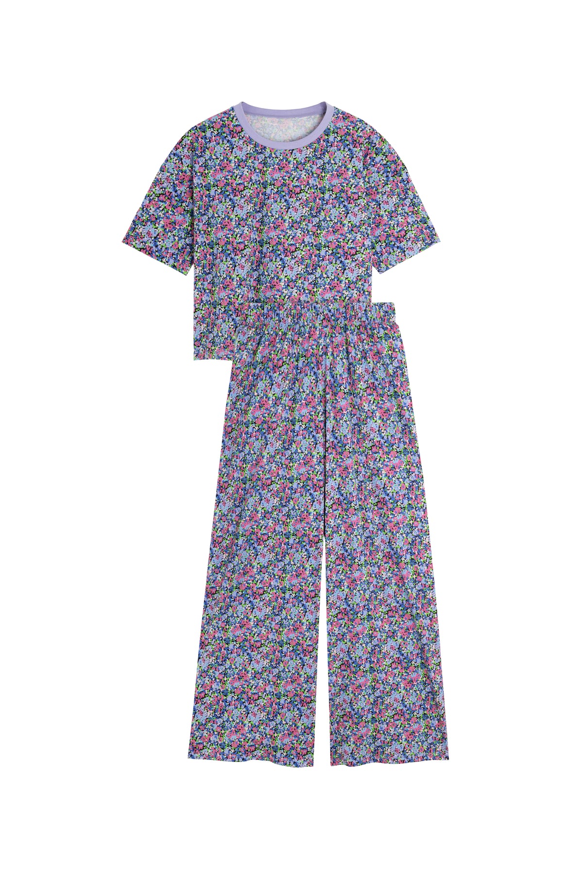Pyjama Long Coton BIO - Confettis violet