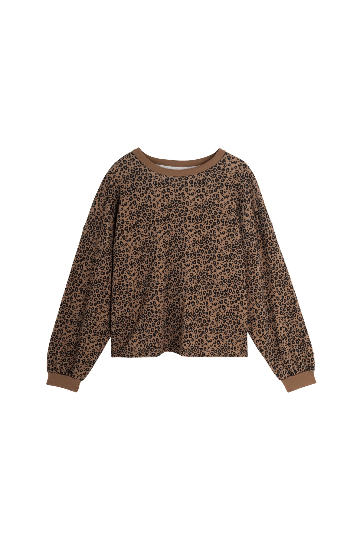 Sweat 100% Coton BIO - Léopard Marron