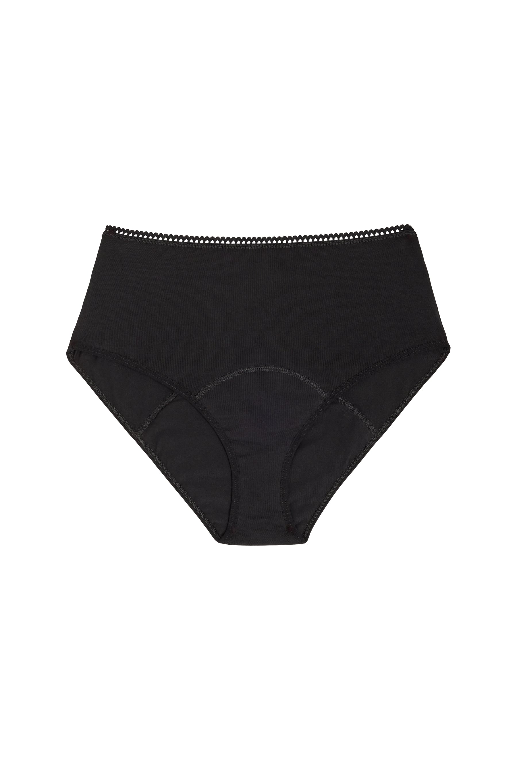 Culotte menstruelle Taille Haute - Flux abondant GOTS | Pirate Black