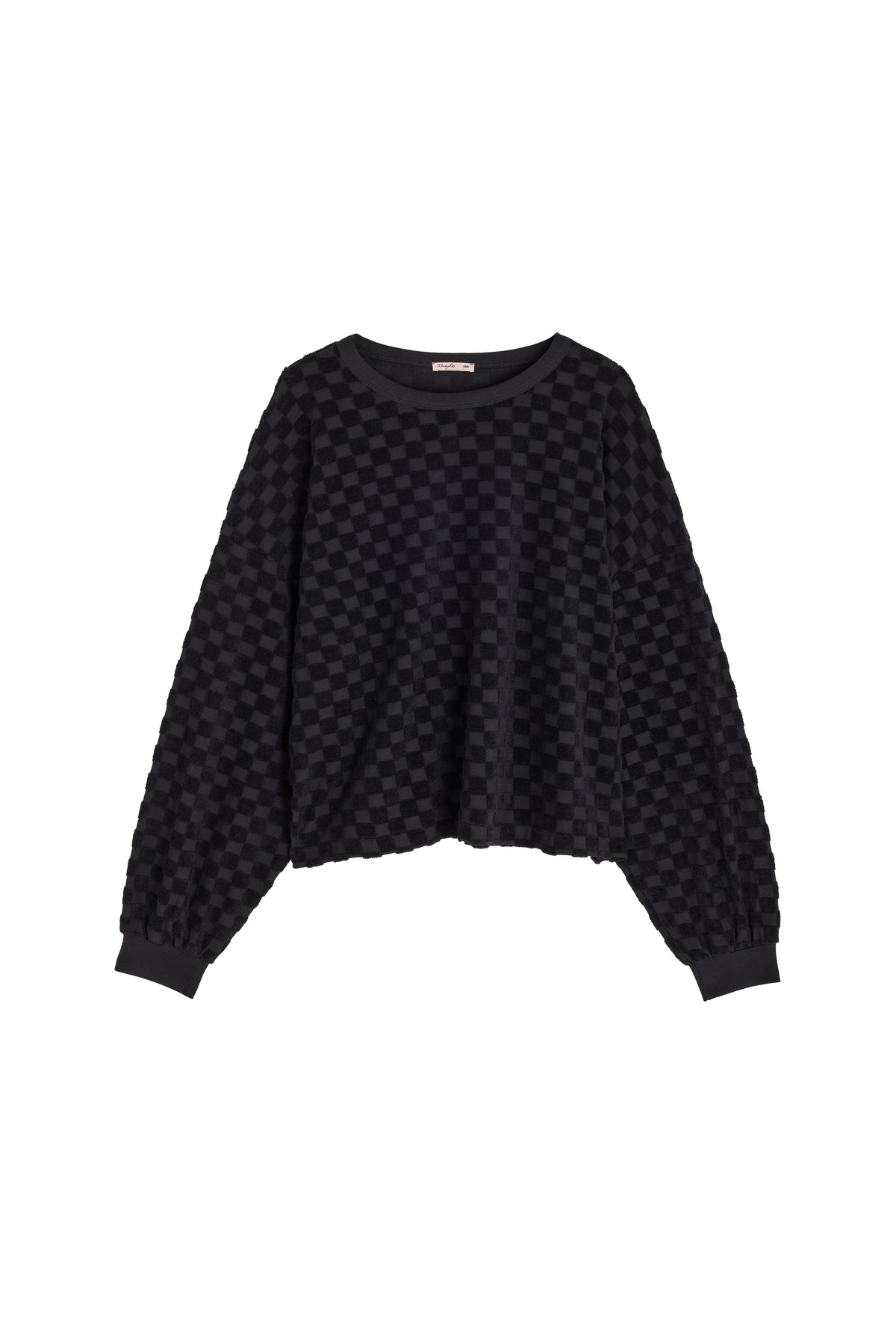 Sweat Éponge Damier 100% Coton BIO - Noir