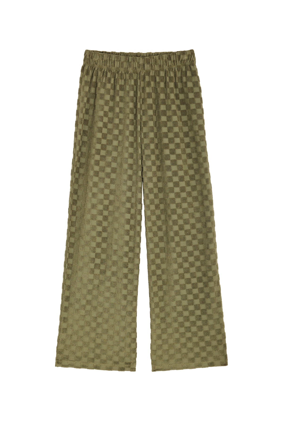 Pantalon Éponge Damier 100% Coton BIO - Kaki