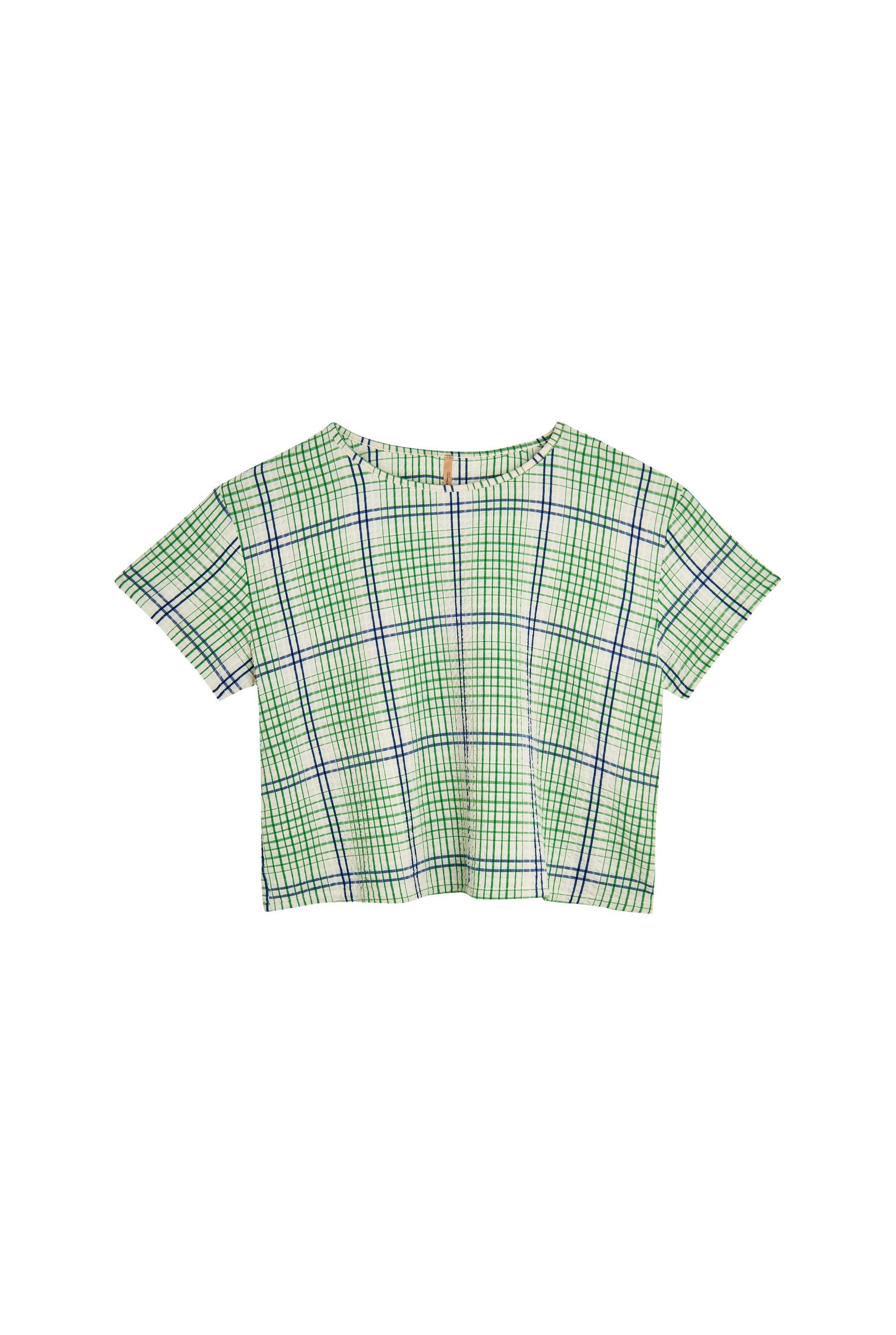 Top Texturé Géométrique - Vert et Bleu