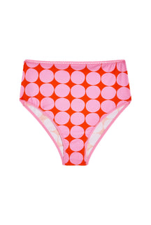 Culotte Taille Haute Coton BIO - Rond Rose