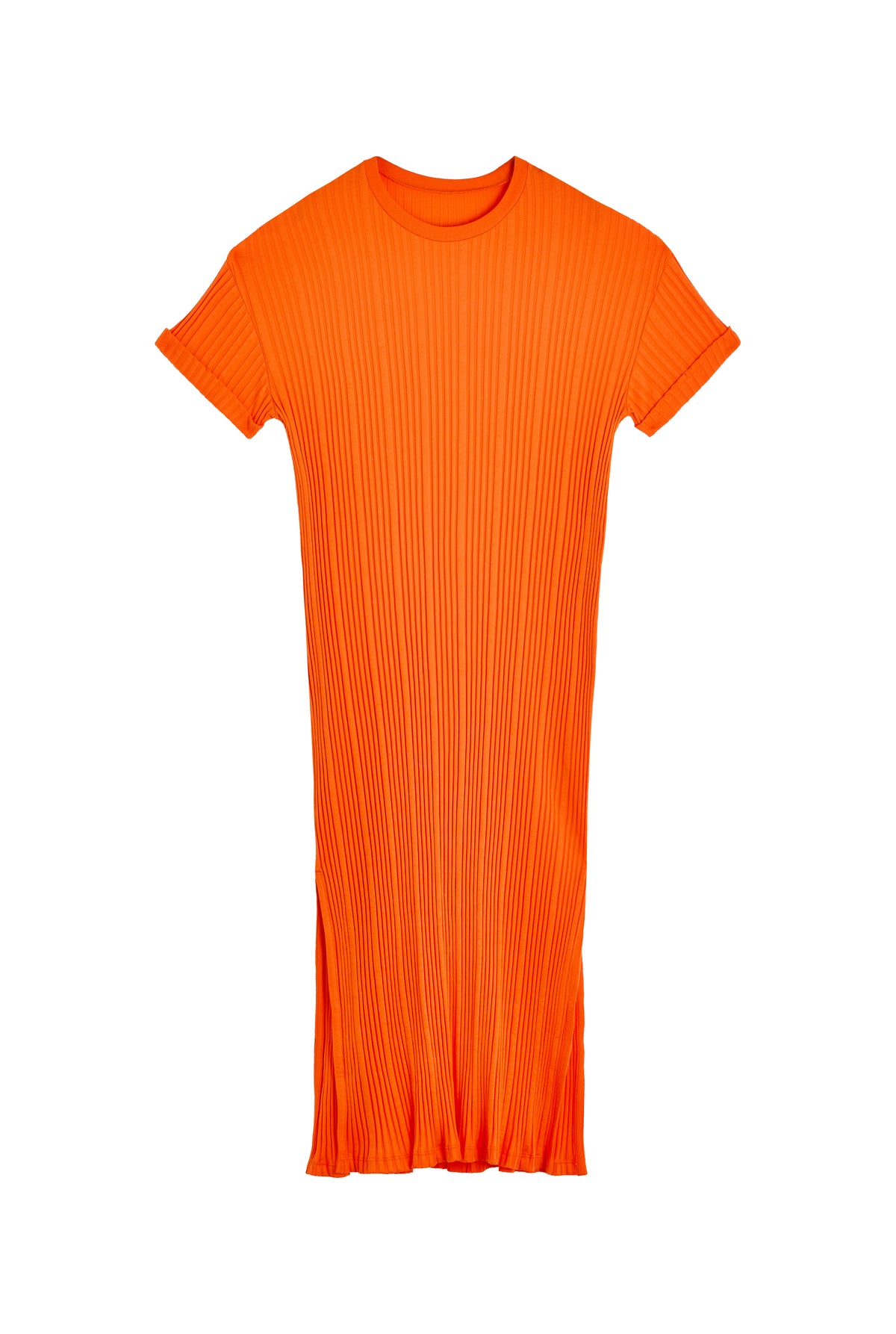 Organic Cotton Pleated Dress - Orange