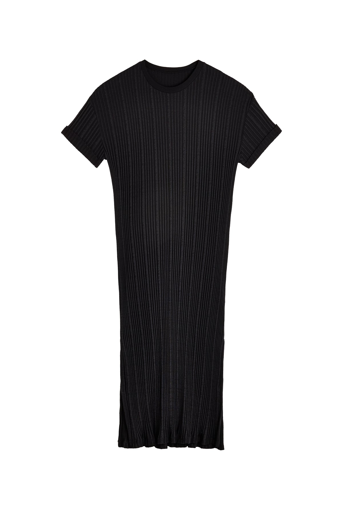 Organic Cotton Pleated Dress - Black