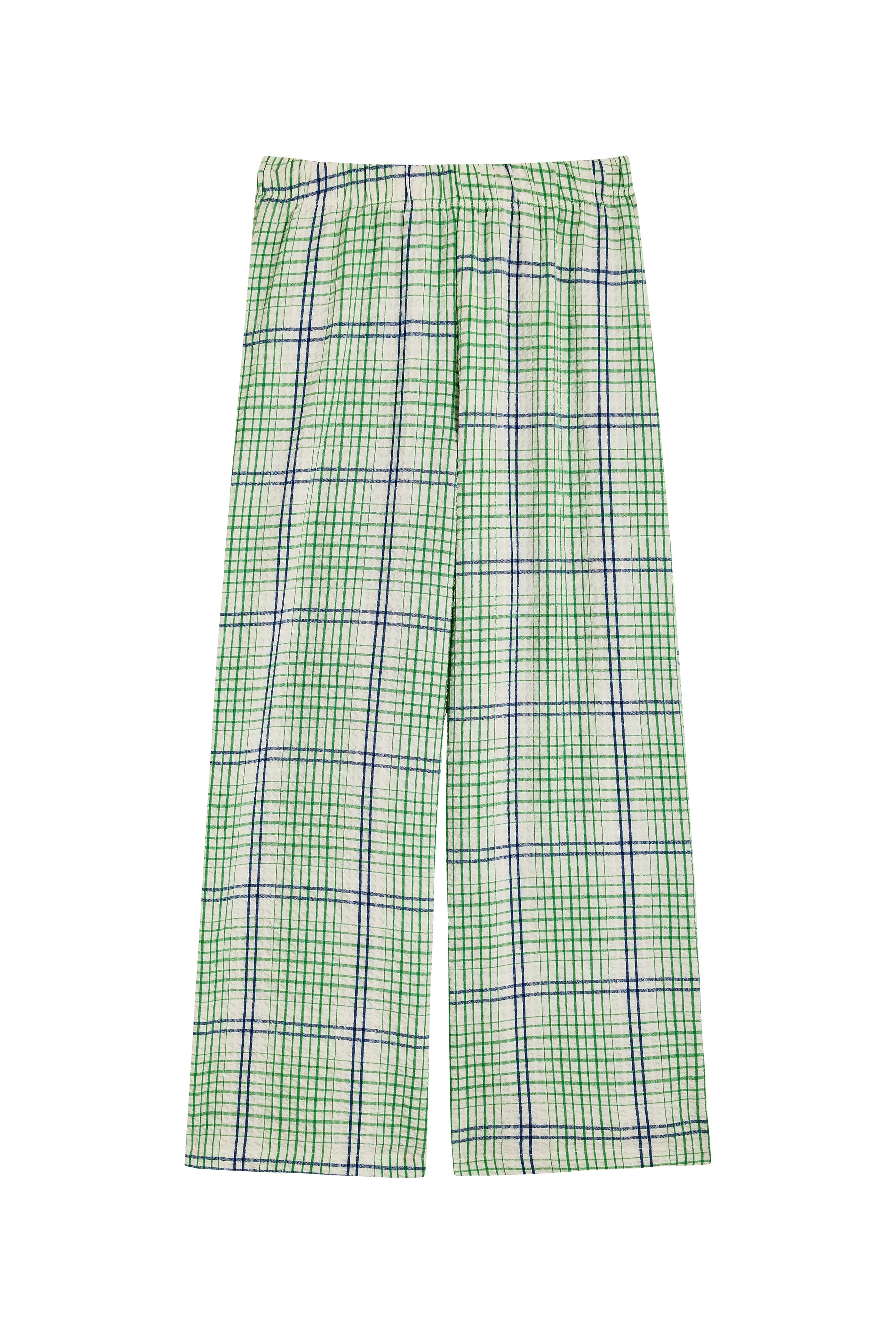 Pantalon Texturé Géométrique - Vert et Bleu