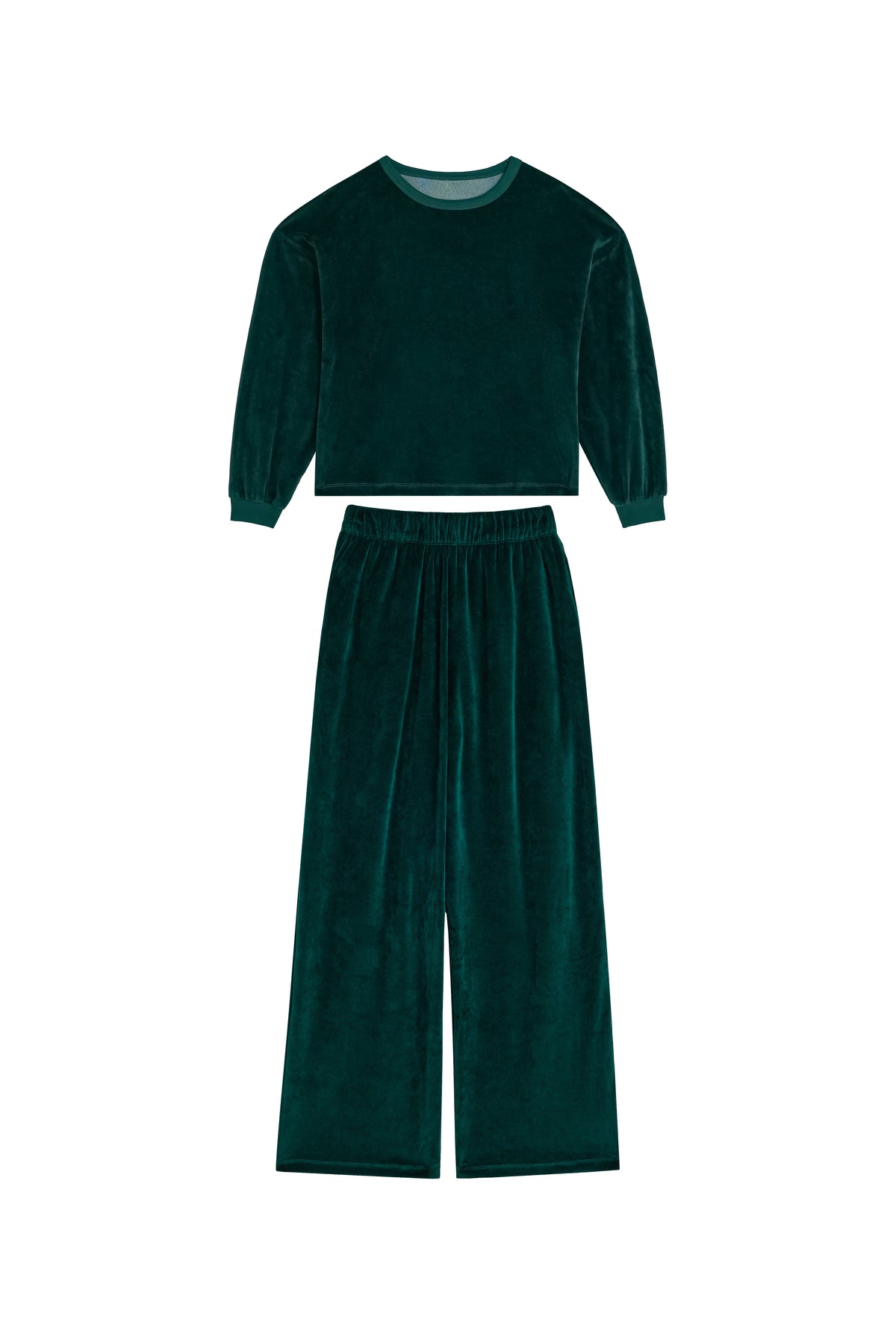 Sweat & Pantalon Velours - Vert Foncé