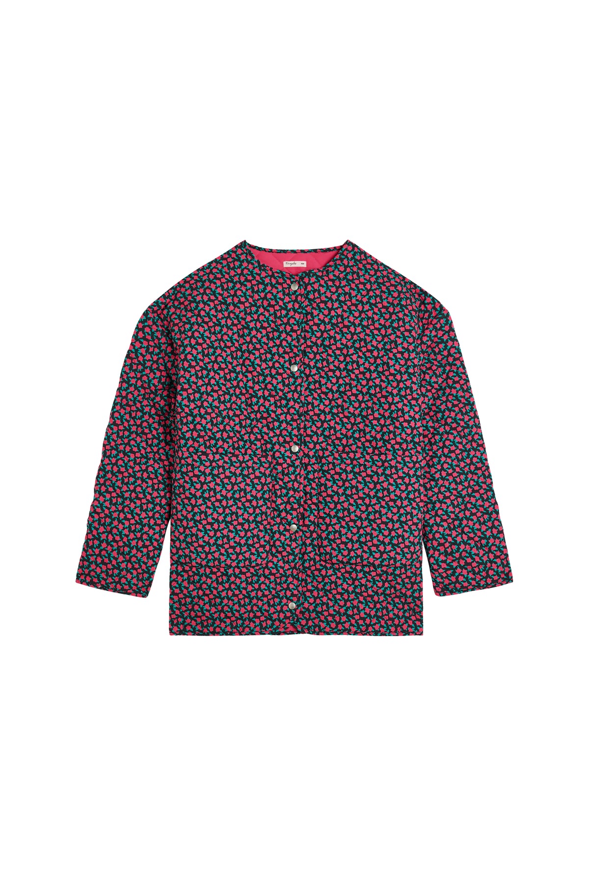 Manteau Matelassé - Mini Fleurs Fuchsia