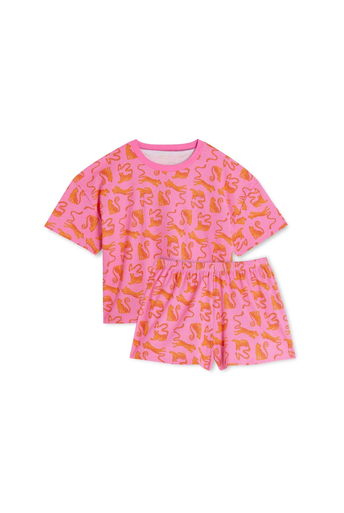 Pyjama Gaufré Coton BIO - Pink Leo Fuchsia