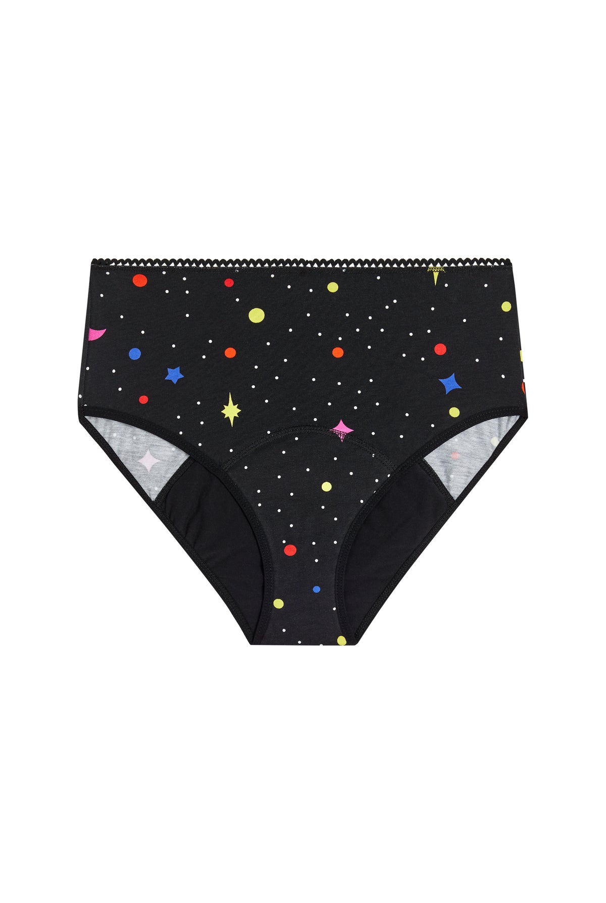 Culotte menstruelle Taille Haute GOTS Flux abondant - Astro Paillettes