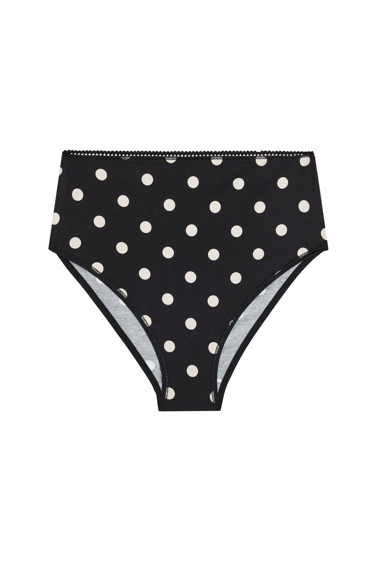 Culotte Taille Haute Coton BIO - Pois Noir