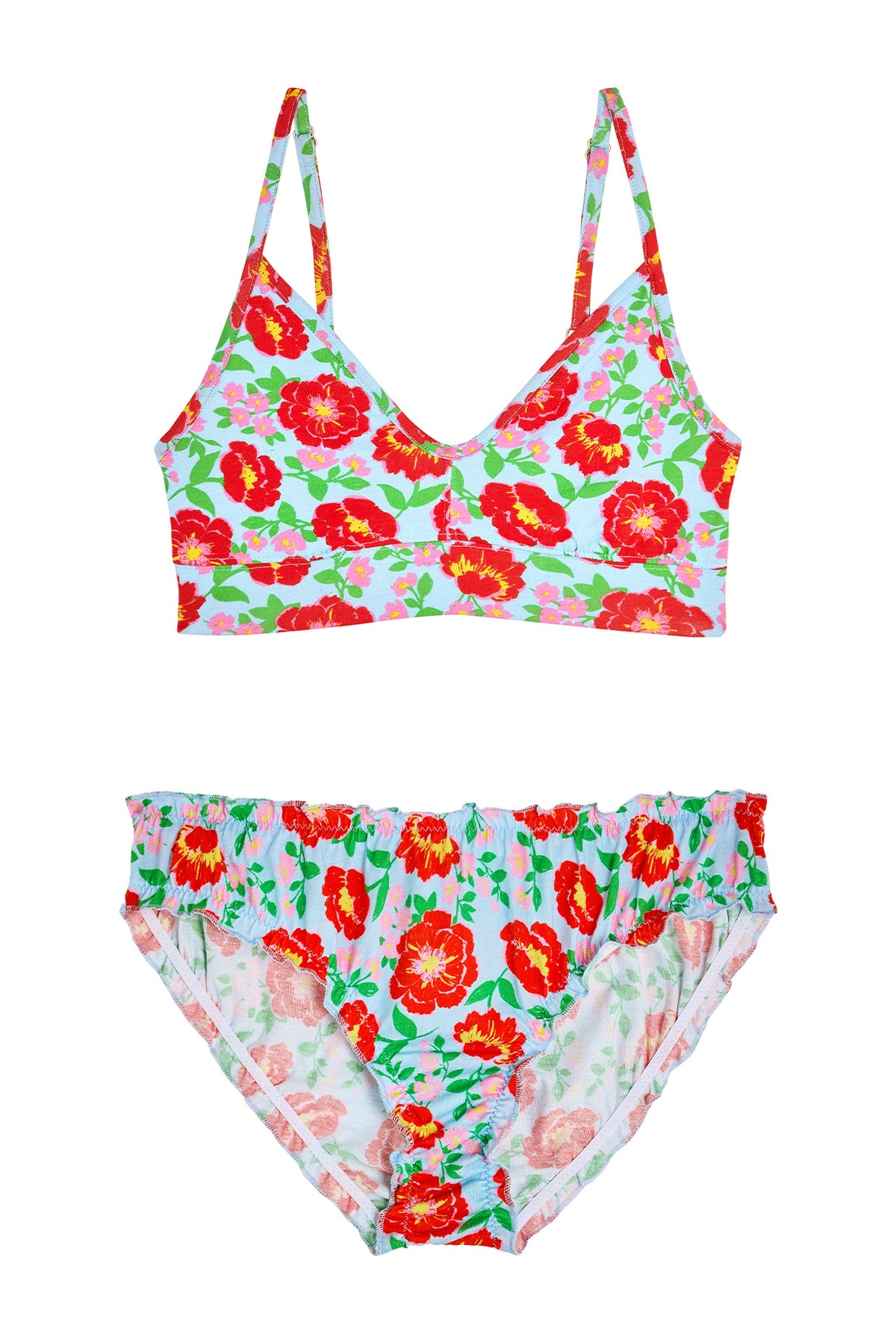 1 BRASSIERE + 1 BLOOMER - Rosa Bleu Ciel