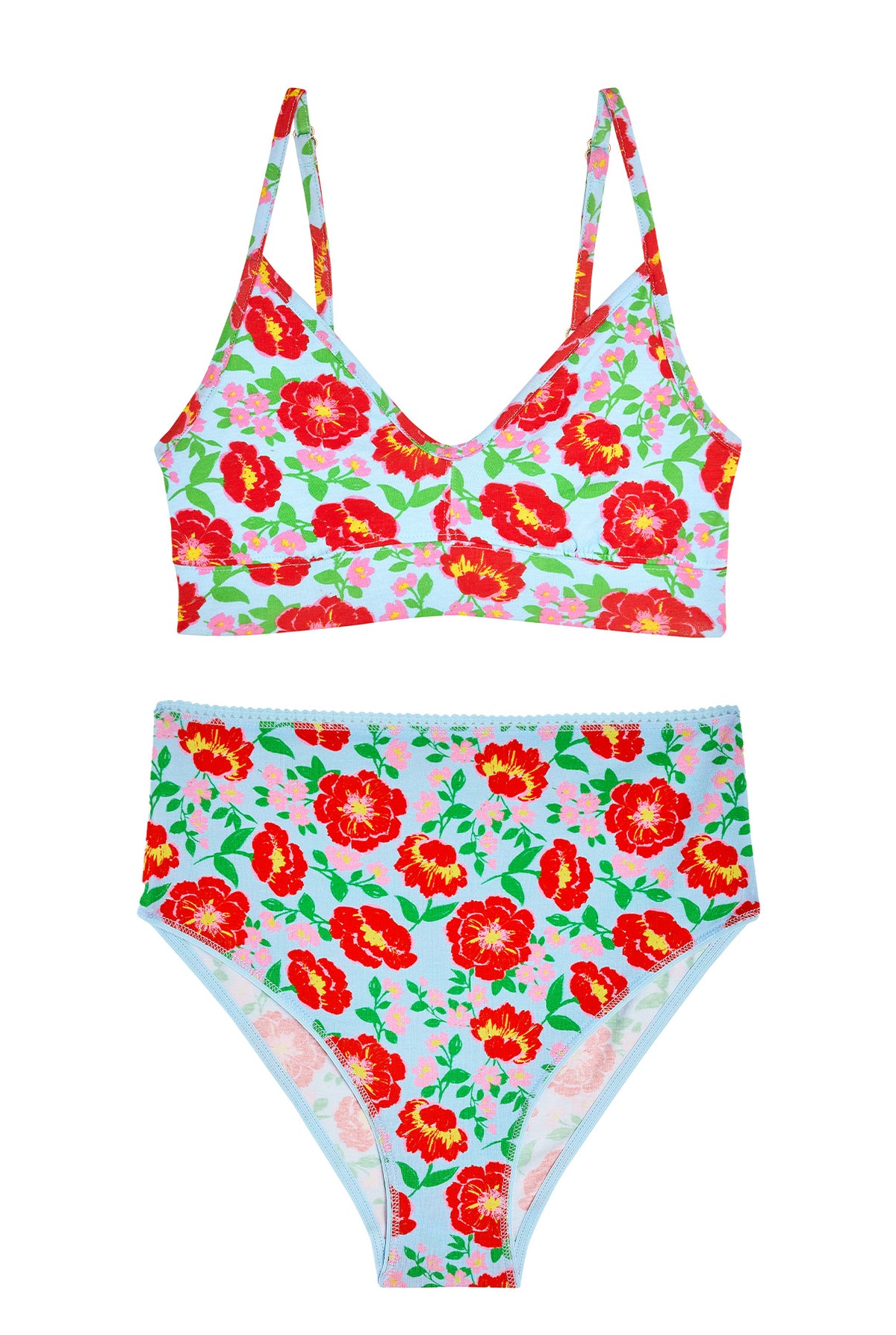 1 BRASSIERE + 1 TAILLE HAUTE - Rosa Bleu Ciel