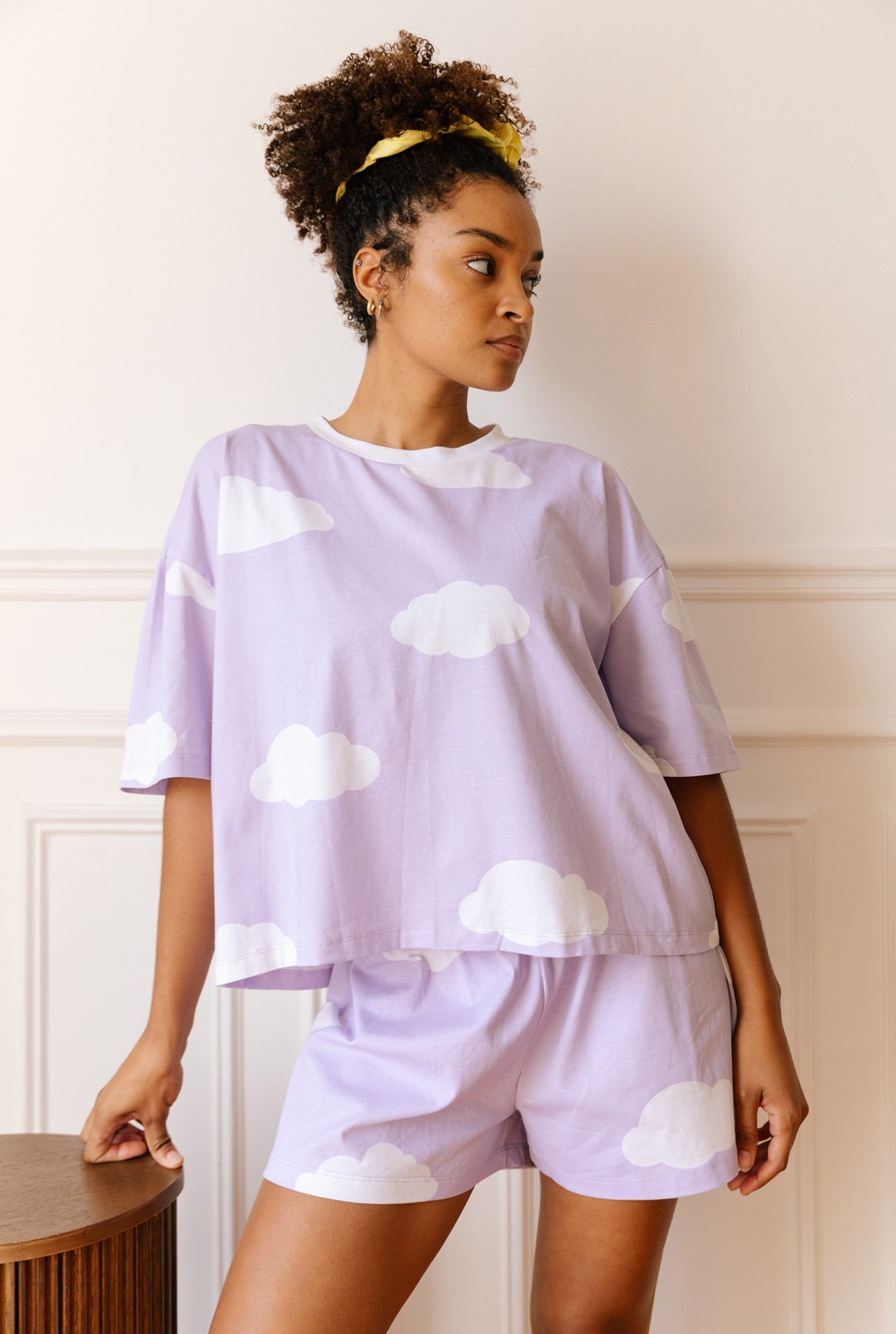 Pyjama coton BIO - Nuages Violet