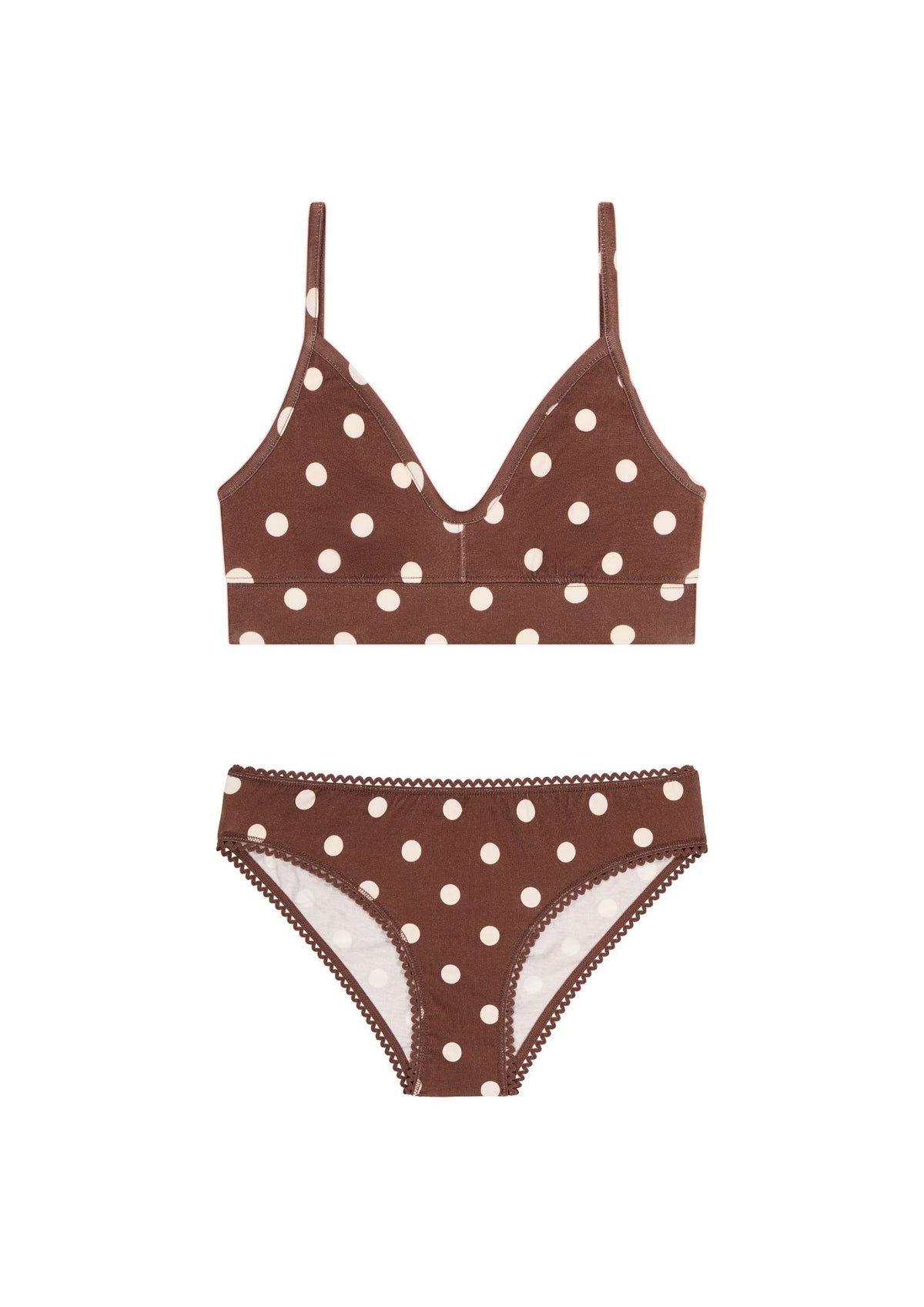1 BRASSIERE + 1 CULOTTE - Pois Marron