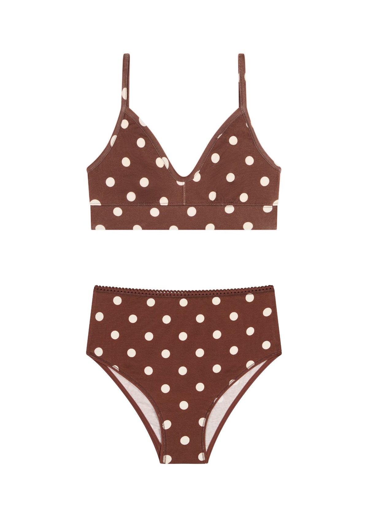 1 BRASSIERE + 1 TAILLE HAUTE - Pois Marron