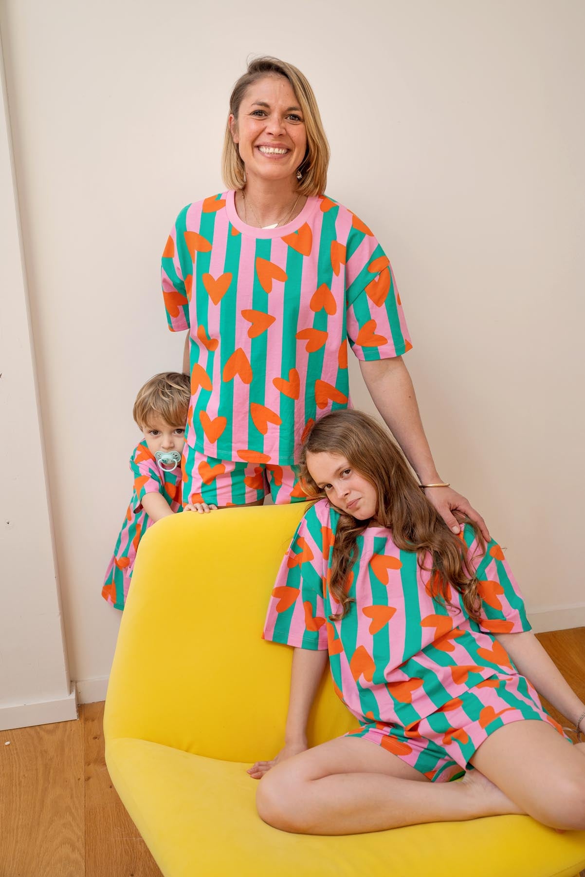 Pyjama Enfant Coton BIO - Coeurs Rayures