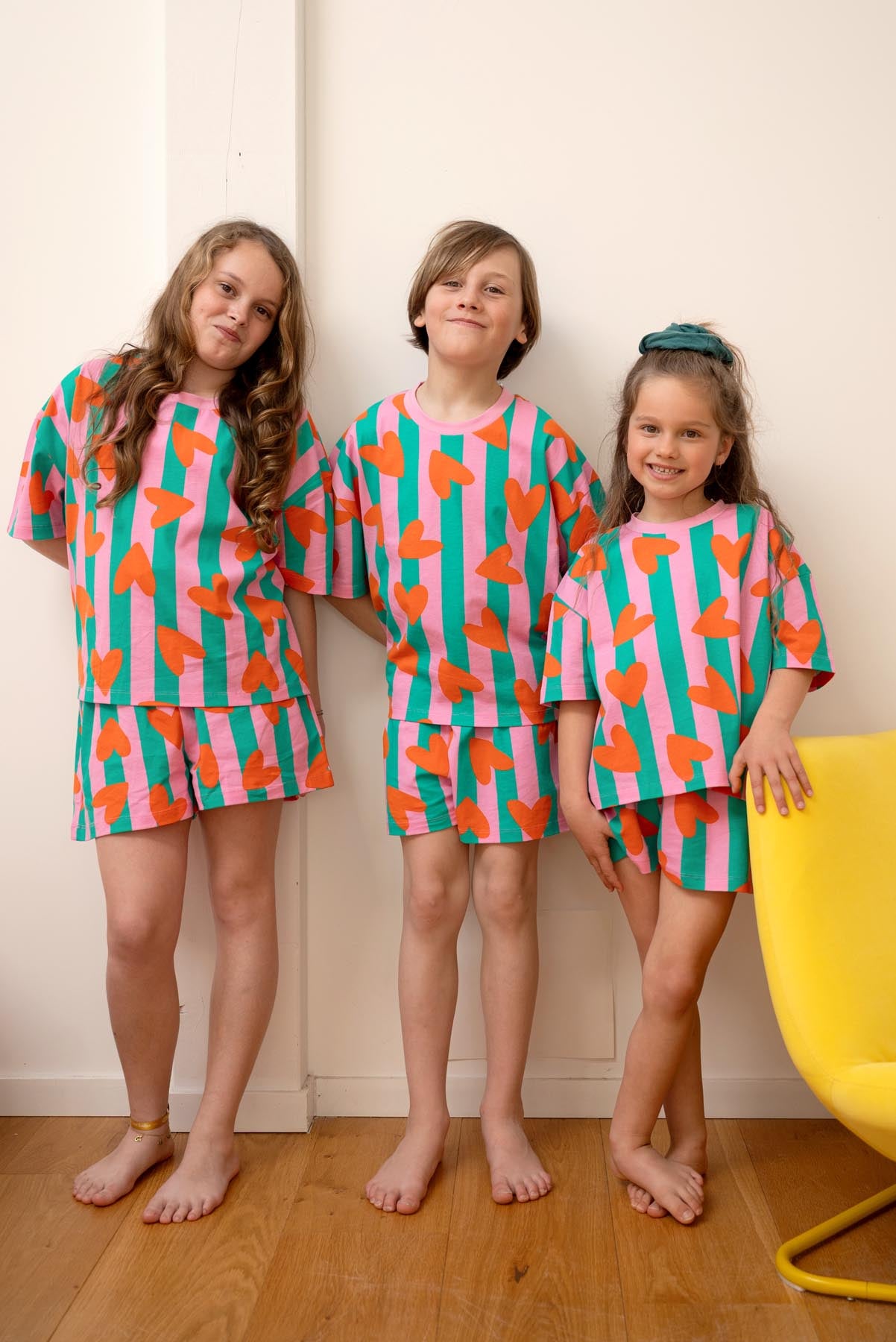 Pyjama Enfant Coton BIO - Coeurs Rayures