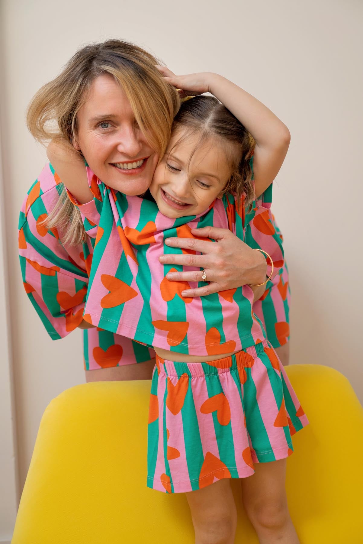 Pyjama Enfant Coton BIO - Coeurs Rayures