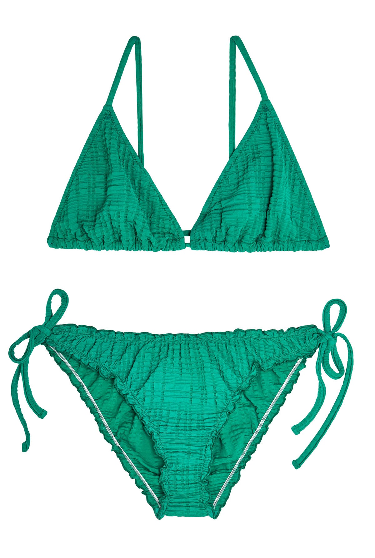 Maillot 2 pièces Triangle - Vert Texturé