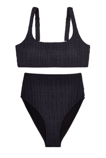 Maillot 2 pièces - Noir Texturé