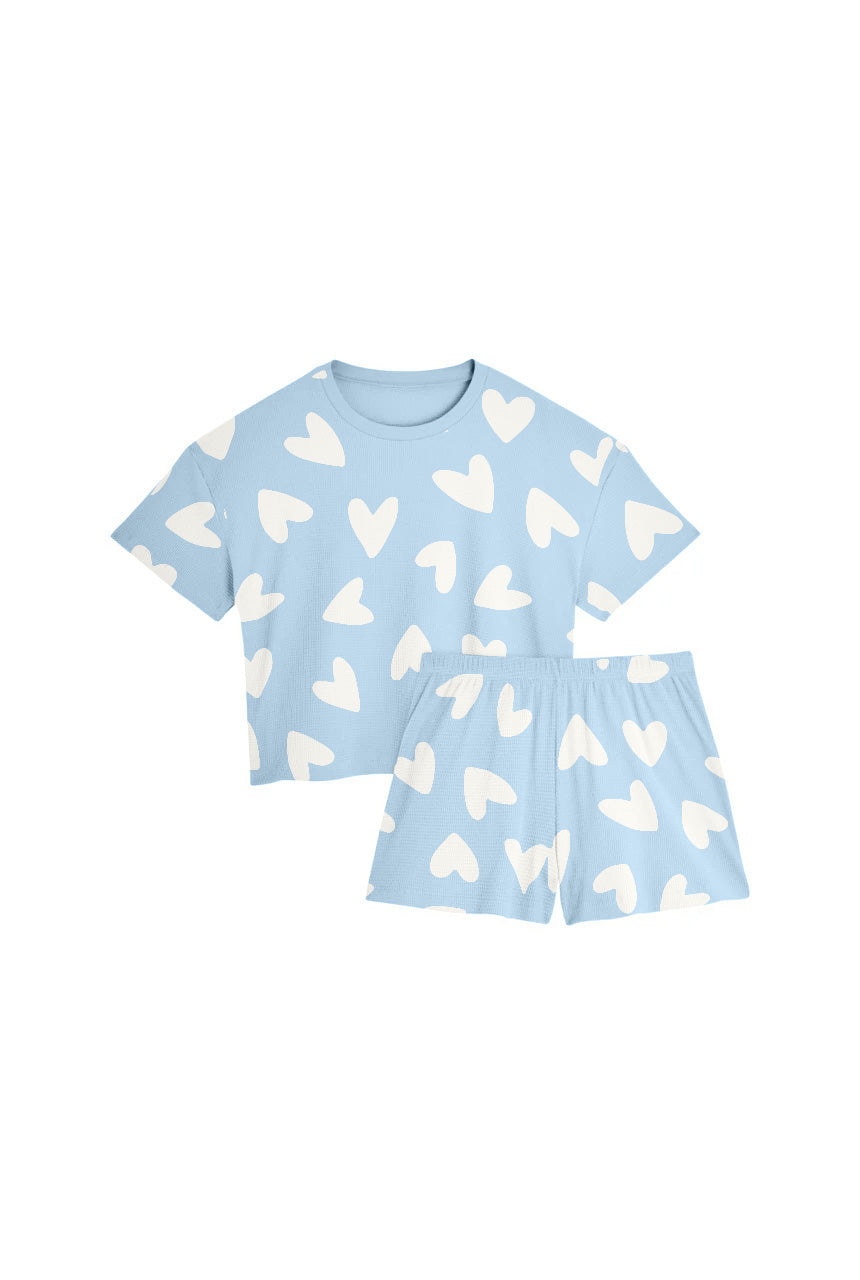 Pyjama Gaufré Coton BIO - Mi amor Bleu