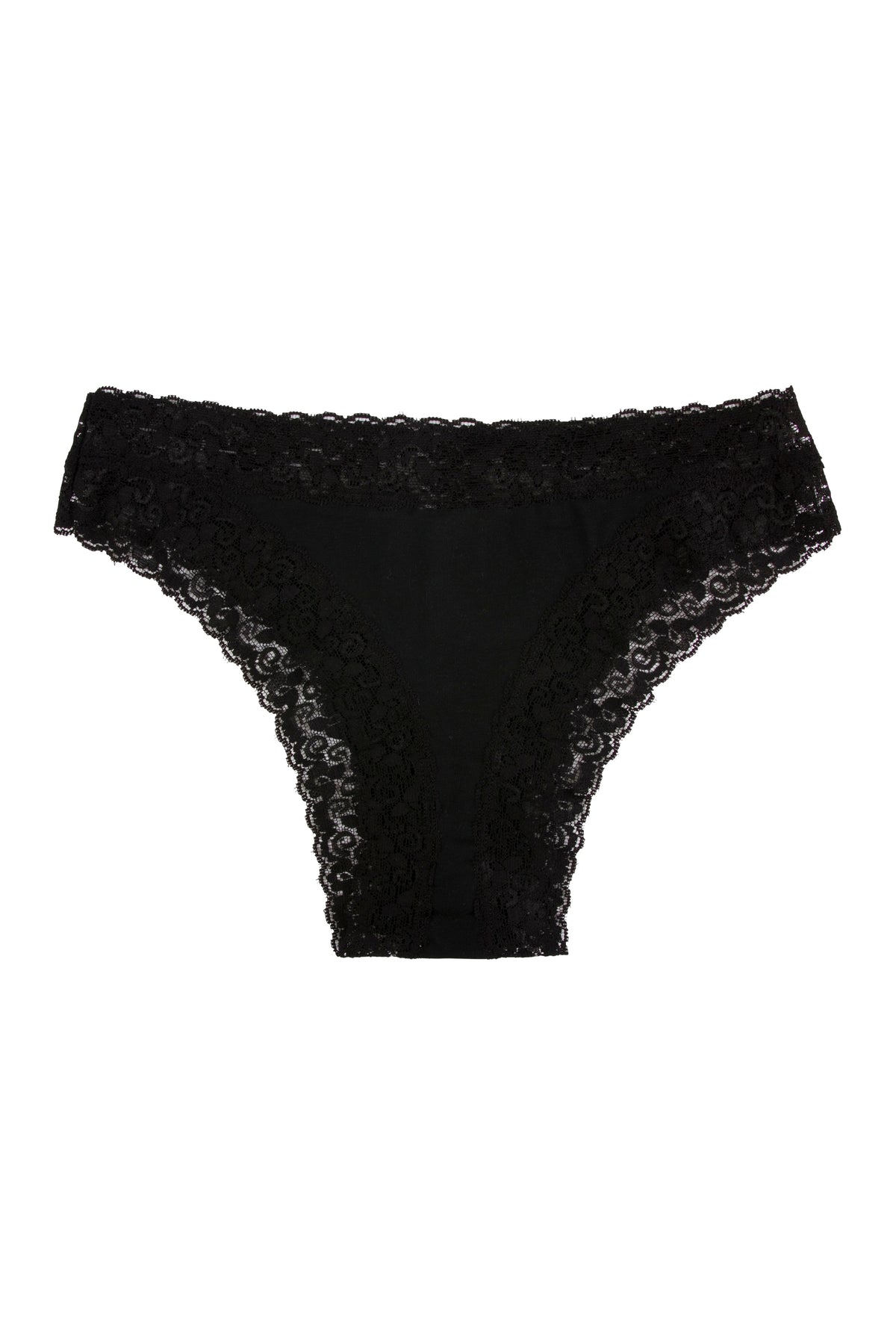 Tanga Brésilien Coton BIO & Dentelle - Pirate Black - Culottes Femme - We Are Jolies