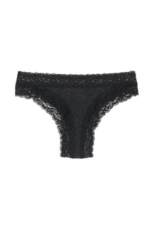 Tanga Brésilien Coton BIO & Dentelle - Paillettes Black